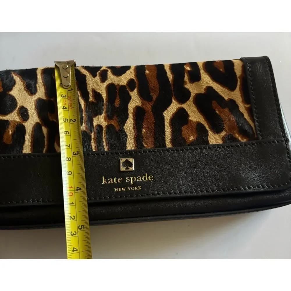 KATE SPADE LEATHER PERRI LANE HAIRCALF KEIRA CLUTCH